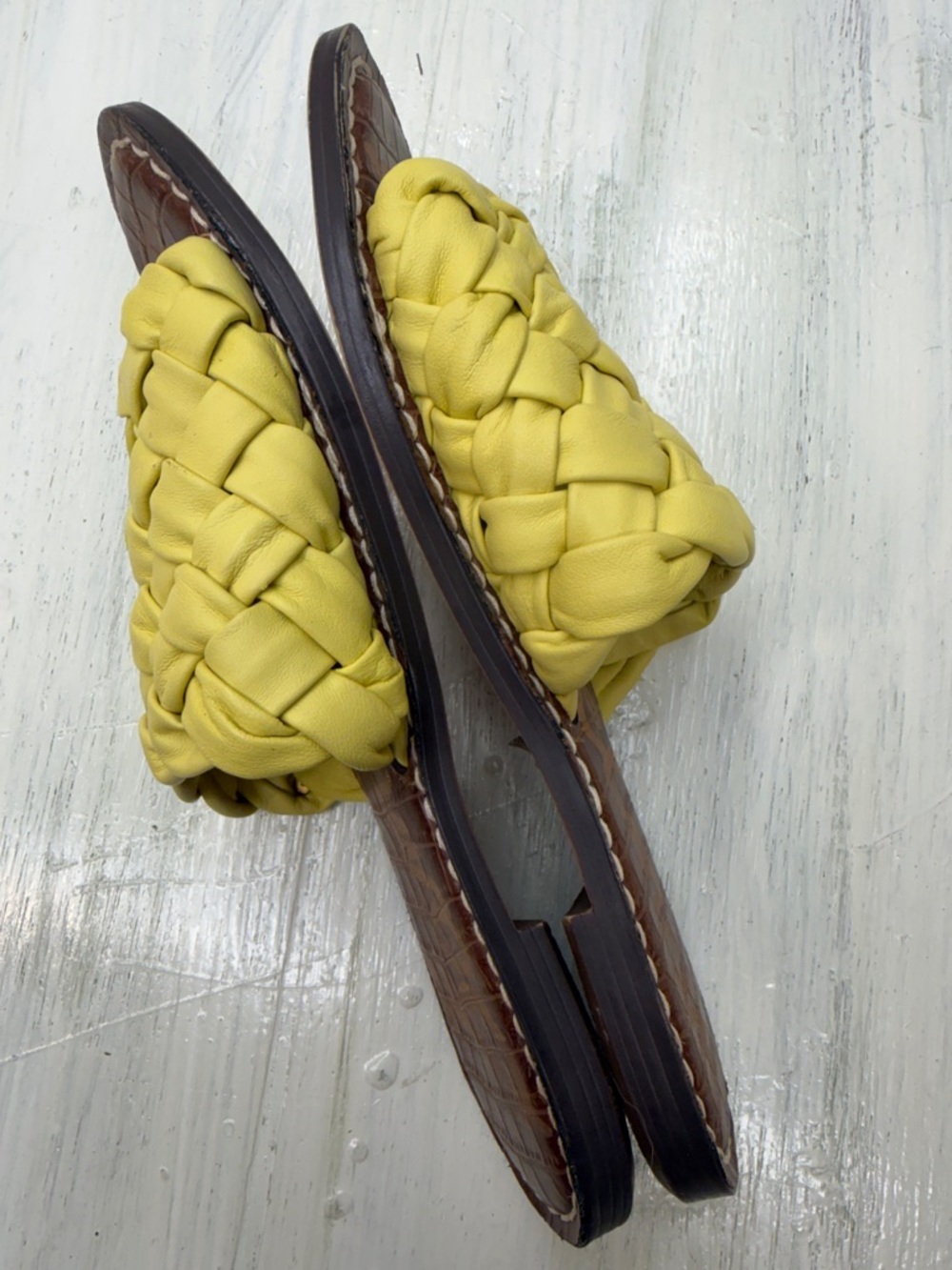 Sam Edelman Griffin Braided Woven Slide Sandals in Butter Yellow Sz 6.5 - Picture 5 of 11